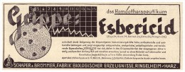 Original Werbung -1938 - Schaper & Brümmer In Ringelheim / Harz , Esbericid , Krankenhaus , Arzt , Apotheke , Salzgitter - Salzgitter