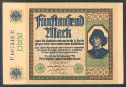 Deutschland, Germany - 5000 Mark, Reichsbanknote, Ro. 76 , XF, Serie E, 1922 ! - 5.000 Mark