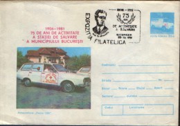 Romania- Postal Stationery Cover 1981 - First Aid - 75 Years Of Activity Rescue Station In Bucharest - First Aid