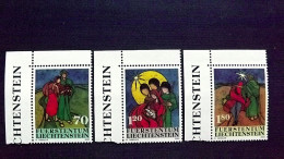 Liechtenstein 1304/6 **/mnh, Weihnachten: Batikarbeiten - Unused Stamps