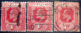 FIJI 1904 1d King Edward VII USED 3 Stamps - Fiji (...-1970)