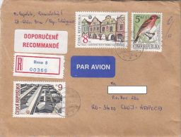 13039- ARCHITECTURE, BIRD, STAMPS ON REGISTERED COVER, 1997, CZECH REPUBLIC - Storia Postale