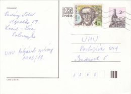 13066- JOZEF L'UDOVIT HOLUBY, BOTANIST, STAMP, DEVIN FORTRESS RUINS PC STATIONERY, ENTIER POSTAUX, 1996, SLOVAKIA - Postkaarten