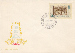 13088- WW1 MARASTI-MARASESTI-OITUZ BATTLES, COVER FDC, 1967, ROMANIA - FDC