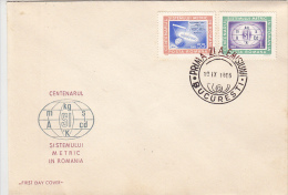 13092- METRIC SYSTEM IN ROMANIA, COVER FDC, 1966, ROMANIA - FDC