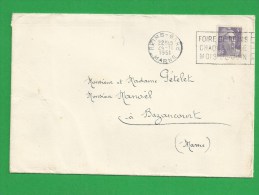 LETTRE MARIANNE DE GANDON Obl REIMS GARE - 1945-54 Marianne De Gandon