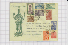 India 2015  RE-PRINTED By P&T Archeological Series 9v  FDC ON Glossy Post Card   # 60093  Inde  Ind - Lettres & Documents