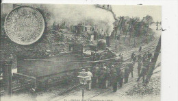 Gréve Des Cheminots  1910  Locomotive Placée En Travers Des Voies - Streiks