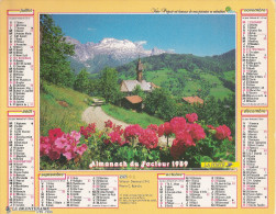1989 CALENDRIER DES PTT  -  HERAULT - Tamaño Grande : 1981-90