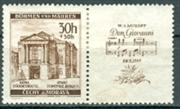 Deutsches Reich Böhmen Und Mähren Mi. 79 + Zf Ungebraucht Mozart Noten Oper Don Govanni - Unused Stamps