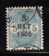 Danish West Indies Used Scott #41 5b On 5c Arms - Denmark (West Indies)