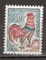 Timbre France Y&T N°1331A (11) Obl.  Coq De Decaris. 0.30 F. Vert, Rouge Et Bistre. Cote 0,15 € - 1962-1965 Cock Of Decaris
