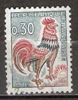 Timbre France Y&T N°1331A (14) Obl.  Coq De Decaris. 0.30 F. Vert, Rouge Et Bistre. Cote 0,15 € - 1962-1965 Hahn (Decaris)