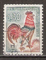 Timbre France Y&T N°1331A (18) Obl.  Coq De Decaris. 0.30 F. Vert, Rouge Et Bistre. Cote 0,15 € - 1962-1965 Cock Of Decaris