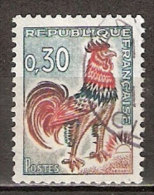 Timbre France Y&T N°1331A (19) Obl.  Coq De Decaris. 0.30 F. Vert, Rouge Et Bistre. Cote 0,15 € - 1962-1965 Cock Of Decaris