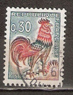 Timbre France Y&T N°1331A (21) Obl.  Coq De Decaris. 0.30 F. Vert, Rouge Et Bistre. Cote 0,15 € - 1962-1965 Haan Van Decaris