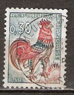 Timbre France Y&T N°1331A (23) Obl.  Coq De Decaris. 0.30 F. Vert, Rouge Et Bistre. Cote 0,15 € - 1962-1965 Hahn (Decaris)