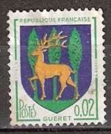 Timbre France Y&T N°1351B (06) Obl.  Armoirie De Guéret.  0.02 F. Vert, Outremer Et Jaune. Cote 0,15 € - 1941-66 Coat Of Arms And Heraldry