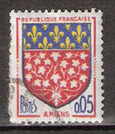 Timbre France Y&T N°1352 (06) Obl.  Armoirie D´Amiens.  0.05 F. Rouge, Bleu Et Jaune. Cote 0,15 € - 1941-66 Coat Of Arms And Heraldry