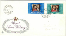 ANTIGUA - 1972 - ROYAL SILVER WEDDING - FDC - 1960-1981 Autonomie Interne