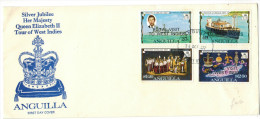 ANGUILLA - 1977 - SILVER JUBILEE - ROYAL VISIT TOUR OF WEST INDIES - FDC - Anguilla (1968-...)