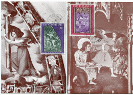 ANDORRE CARTES MAXIMUM DES N°206/208  RETABLE DE LA CHAPELLE DE SAINT-JEAN-DE-CASELLES OBLITERATION  CANILLO 24-10-1970 - Maximum Cards