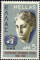 GREECE HYGEIA And WHO EMBLEM Sc 935 MNH 1968 - WHO