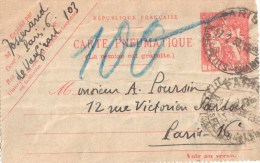 3175 Entier Pneumatique Chaplain 1,50 F 1933 - Pneumatische Post