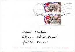 FRANCE. N°2568-9 De 1989 Sur Enveloppe Ayant Circulé. Révolution Française. - Franse Revolutie