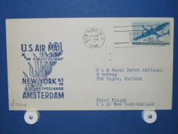 FFC First Flight 049 New York - Amsterdam 1946 - A240a (nr.Cat DVH) - 2a. 1941-1960 Usados