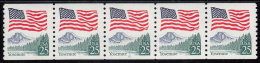 United States     Scott No  2280     Mnh     Plate Number 10    Strip Of 5 - Roulettes (Numéros De Planches)