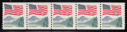 United States     Scott No  2280     Mnh     Plate Number 5    Strip Of 5 - Rollini (Numero Di Lastre)