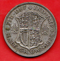 - GRANDE BRETAGNE - 1928 - Half Crown - Argent - George V - K. 1/2 Crown