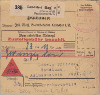 Heimat DE BAY LANDSHUT 1943-11-13 Firmen R-Zettel Auf Paketkarte - Maschinenstempel (EMA)