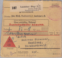 Heimat DE BAY LANDSHUT 1943-11-27 Privat Aufgabe Paketkarte - Franking Machines (EMA)