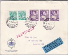 Schweiz Luftpost 1937-05-10 Luzern Brief Nach London - Primi Voli