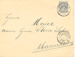 1897 Brief Van Rotterdam Naar Mannheim Met 12 1/2 Cent Hangend Haar Van 17 AUG 97 - Cartas & Documentos