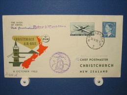 FFC First Flight 088 Amsterdam - Christchurch New Zealand 1953 - A414d (nr.Cat DVH) - Airmail