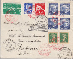 Schweiz Flugpost 1933-05-20 Zürich Mittelmeerflug Brief Nach Balerna TI - Premiers Vols