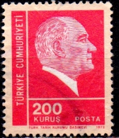 TURKEY 1972 Kemal Ataturk - 200k. - Red On Buff FU - Oblitérés