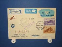 FFC First Flight 100 Lydda Israël - Amsterdam 1956 - A463A (nr.Cat DVH) - Airmail