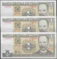 2005-BK-2 CUBA, 1$ JOSE MARTI 2005 UNC PLANCHA. 3 CONSECUTIVE - Kuba