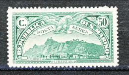 San Marino PA 1931 Veduta San Marino N. 1 C. 50 Verde MH - Poste Aérienne