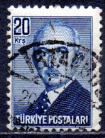 TURKEY 1948 President Inonu -  20k. - Blue FU - Oblitérés