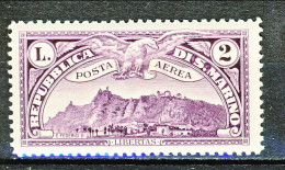 San Marino PA 1931 Veduta San Marino N. 4 Lire 2 Violetto Bruno MNH X - Airmail