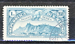 San Marino PA 1931 Veduta San Marino N. 5 Lire 2,60 Azzurro Verde Usato - Poste Aérienne