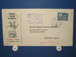 FFC First Flight 126 Amsterdam - Houston USA 1957 ( Cowboy ) - A493b (nr.Cat DVH) - Sonstige & Ohne Zuordnung