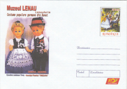 13161- LENAU MUSEUM, DOLLS, FOLKLORE COSTUMES, COVER STATIONERY, 2006, ROMANIA - Poppen