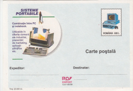 13169- COMPUTERS, PORTBLE SYSTEMS, POSTCARD STATIONERY, 1999, ROMANIA - Computers