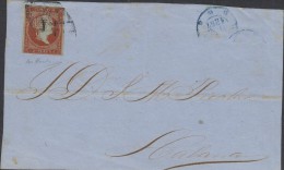 O) 1855 CUBA-CARIBE, FRONT COVER, SPANISH COLONIES, ISABEL WITH WATERMARK LOOPS, Y 1/4, XF - Timbres Express